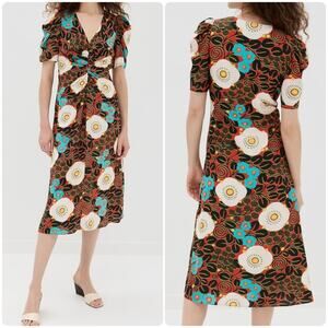 RHODE Maci Midi Dress Scarlet Aura Blossom Grande